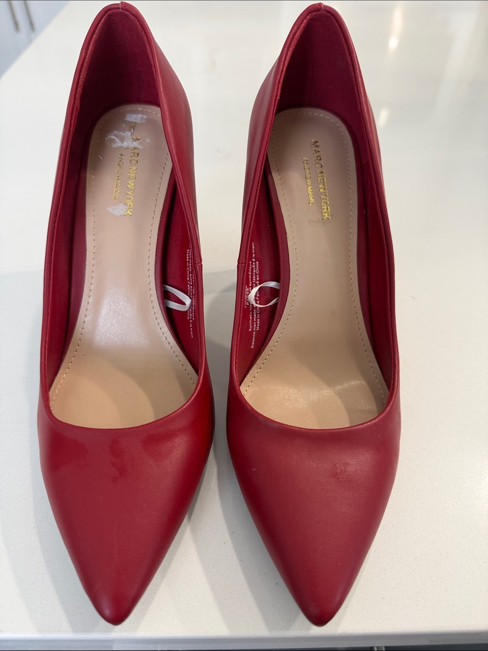 Marc Jacobs Red Pointed Leather Pumps